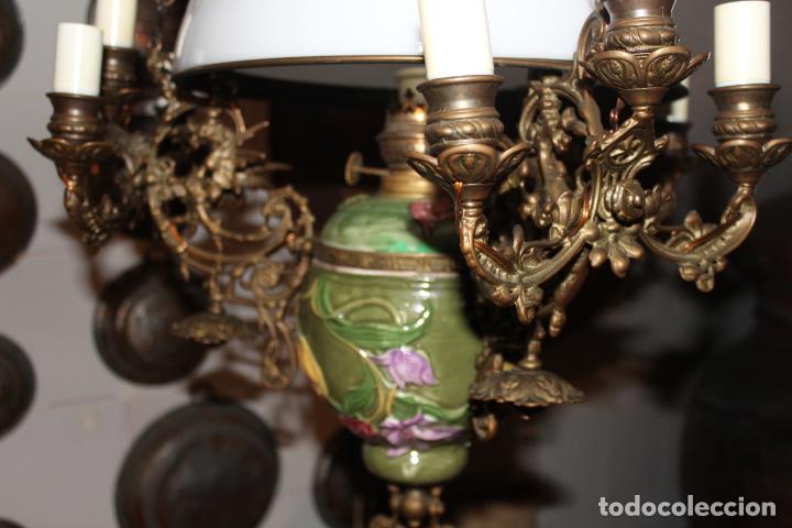 Antig&uuml;edades: lampara quinque sube y baja de bronce - Foto 5