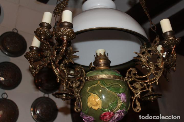 Antig&uuml;edades: lampara quinque sube y baja de bronce - Foto 7