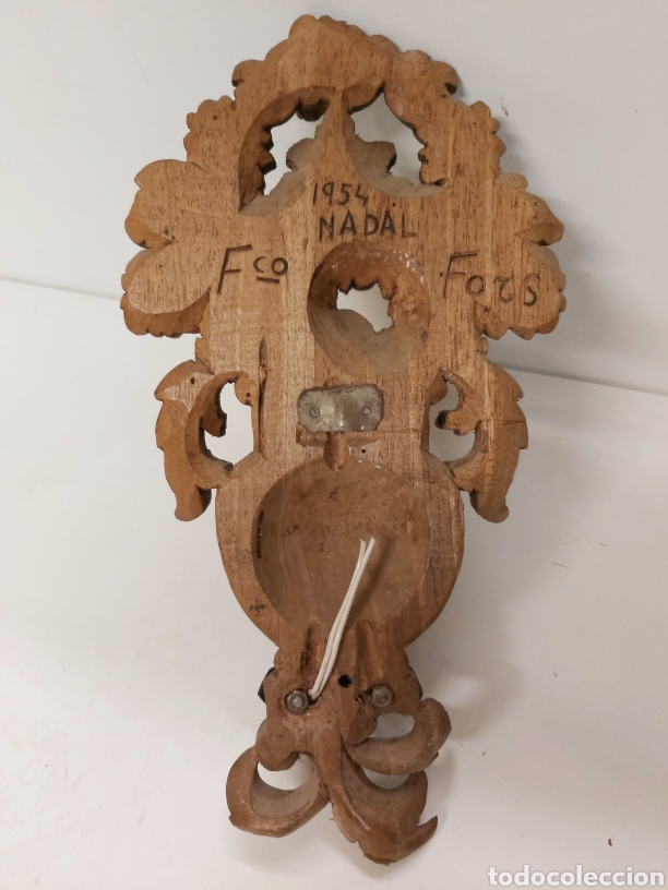 Antig&uuml;edades: Pareja de apliques en madera tallada 1954 - Foto 11
