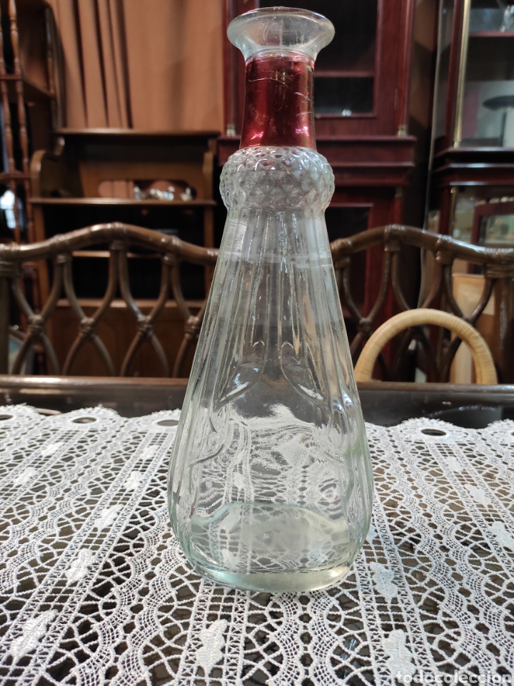 Oggetti Antichi: Antigua botella de cristal. Medidas y detalles en las fotos.