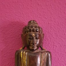 Antigüedades: PRECIAFA FIGURA BUDDHA TALLADA EN MADERA DE BUDA MIDE 40CM DE THAILANDIA