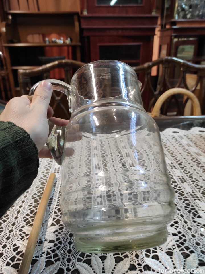 Antig&uuml;edades: Antigua jarra de cristal de 22cm - Foto 3