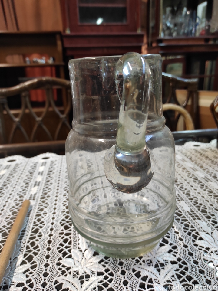 Antig&uuml;edades: Antigua jarra de cristal de 22cm - Foto 4