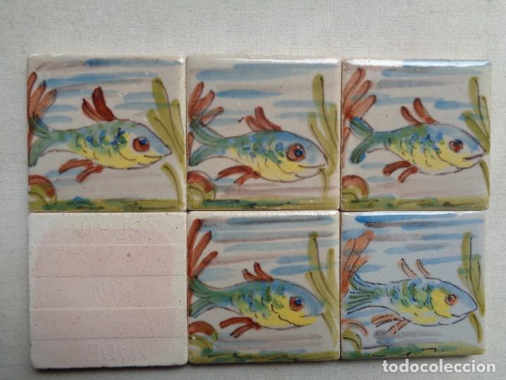 Antig&uuml;edades: SEIS AZULEJOS.PEZ - Foto 1