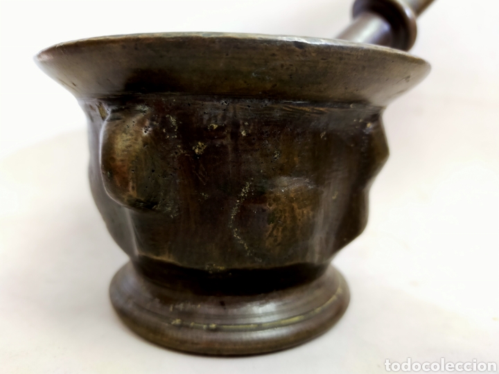 Antig&uuml;edades: ALMIREZ O MORTERO DE BRONCE, CON COSTILLAS. - Foto 3