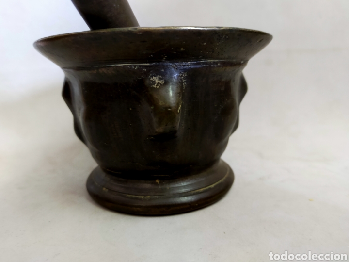Antig&uuml;edades: ALMIREZ O MORTERO DE BRONCE, CON COSTILLAS. - Foto 5