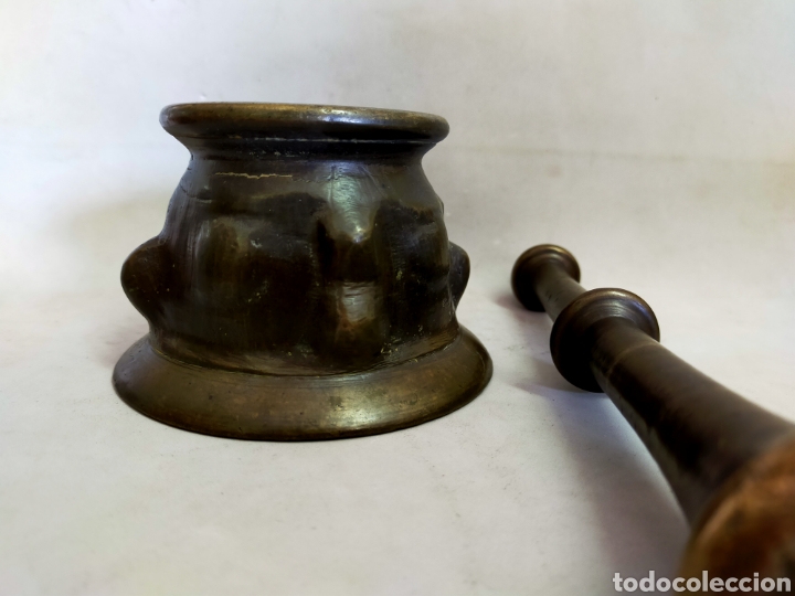 Antig&uuml;edades: ALMIREZ O MORTERO DE BRONCE, CON COSTILLAS. - Foto 12