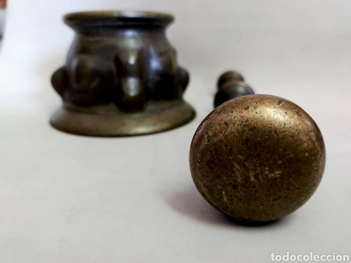 Antig&uuml;edades: ALMIREZ O MORTERO DE BRONCE, CON COSTILLAS. - Foto 13