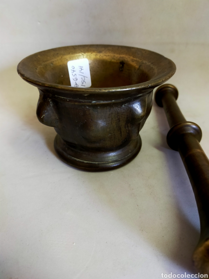 Antig&uuml;edades: ALMIREZ O MORTERO DE BRONCE, CON COSTILLAS. - Foto 18