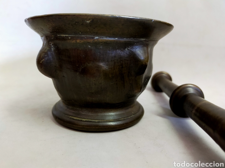 Antig&uuml;edades: ALMIREZ O MORTERO DE BRONCE, CON COSTILLAS. - Foto 19