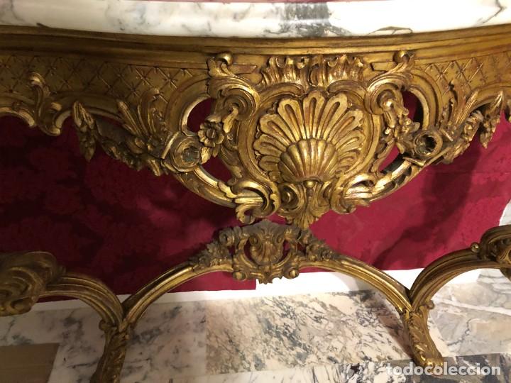 Antig&uuml;edades: MAGNIFICA CONSOLA EN ORO Y MARMOL - Foto 7