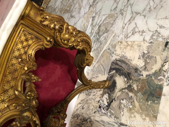 Antig&uuml;edades: MAGNIFICA CONSOLA EN ORO Y MARMOL - Foto 8