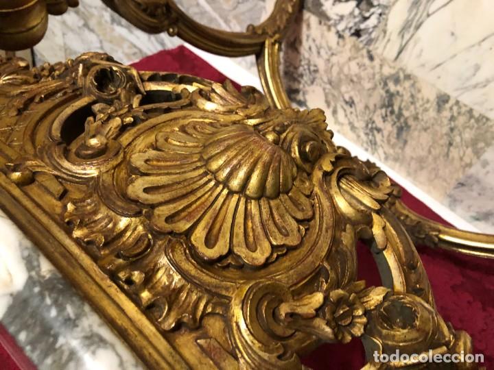 Antig&uuml;edades: MAGNIFICA CONSOLA EN ORO Y MARMOL - Foto 11