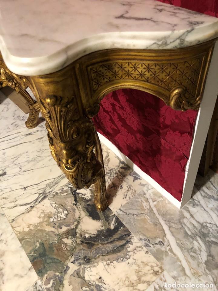 Antig&uuml;edades: MAGNIFICA CONSOLA EN ORO Y MARMOL - Foto 4