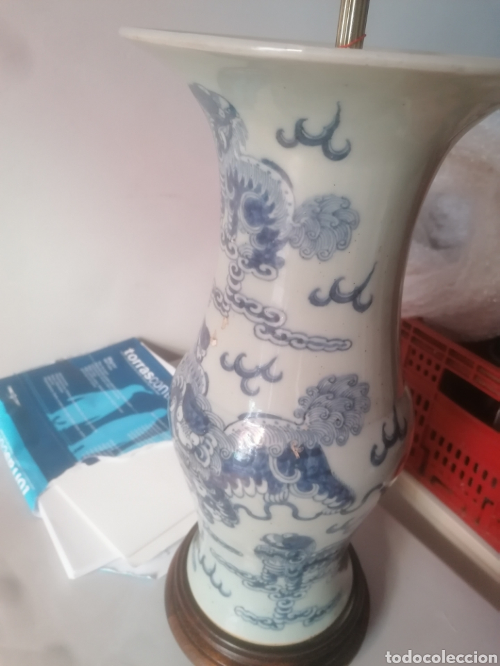 Antig&uuml;edades: JARRON CHINO ADAPTADO A LAMPARA DE PIE - Foto 4