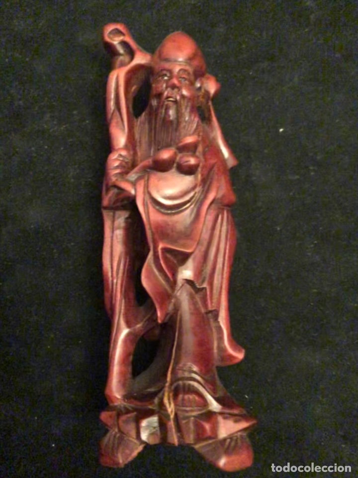 Antiguidades: Sabio de madera china.