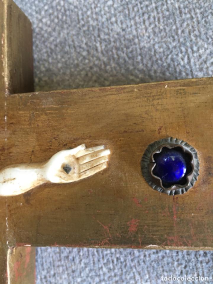 Antig&uuml;edades: Crucifijo con Cristo de marfil - Foto 4