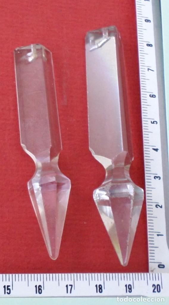 Antig&uuml;edades: 2 lagrimas de cristal de l&aacute;mpara - Foto 2