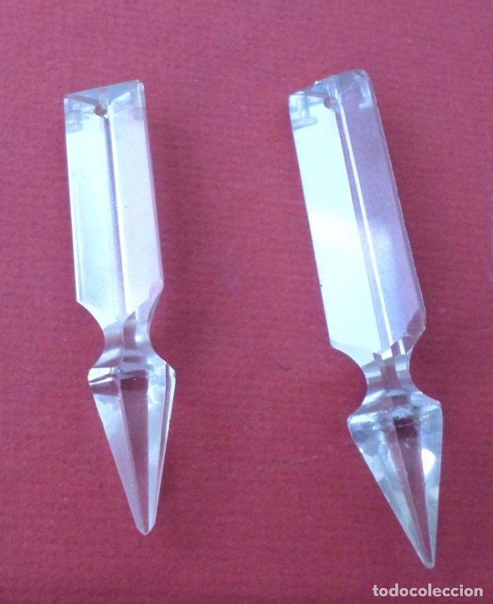 Antig&uuml;edades: 2 lagrimas de cristal de l&aacute;mpara - Foto 3