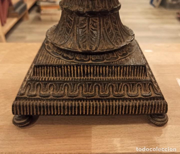 Antig&uuml;edades: Copa Grande Centro de Mesa (Bronce y Cristal) - Foto 4