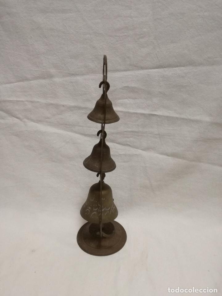Antig&uuml;edades: CONJUNTO DE CAMPANAS DECORATIVAS DE BRONCE / LATON - Foto 4