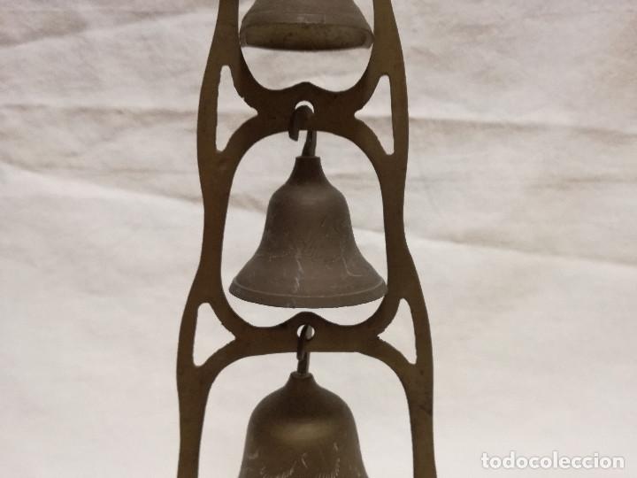 Antig&uuml;edades: CONJUNTO DE CAMPANAS DECORATIVAS DE BRONCE / LATON - Foto 12