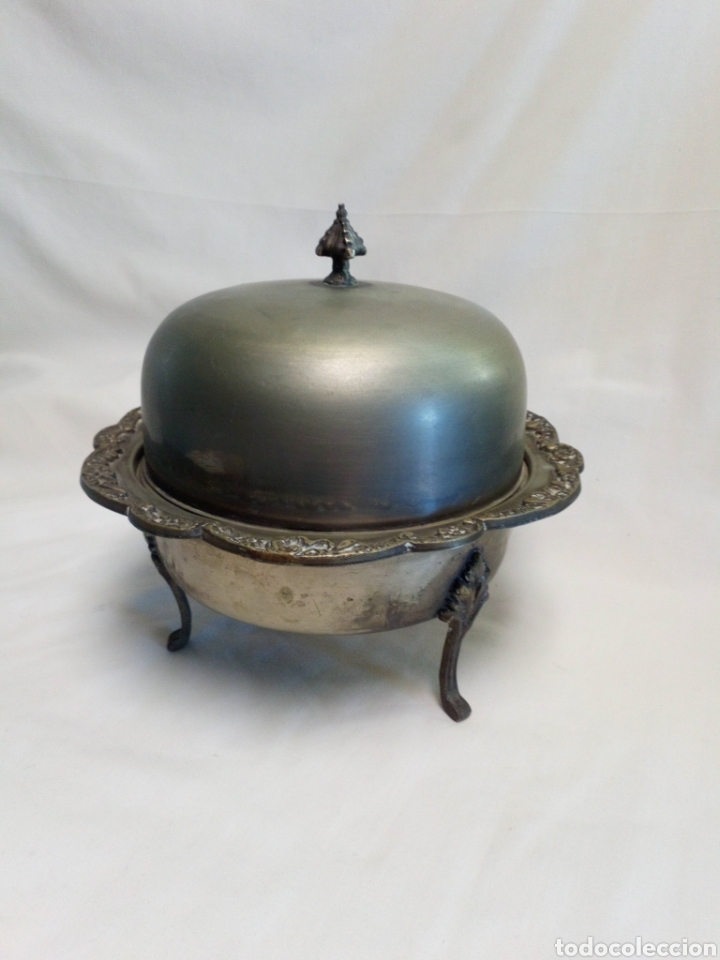 Antig&uuml;edades: Antiguo especiero de metal plateado - Foto 1