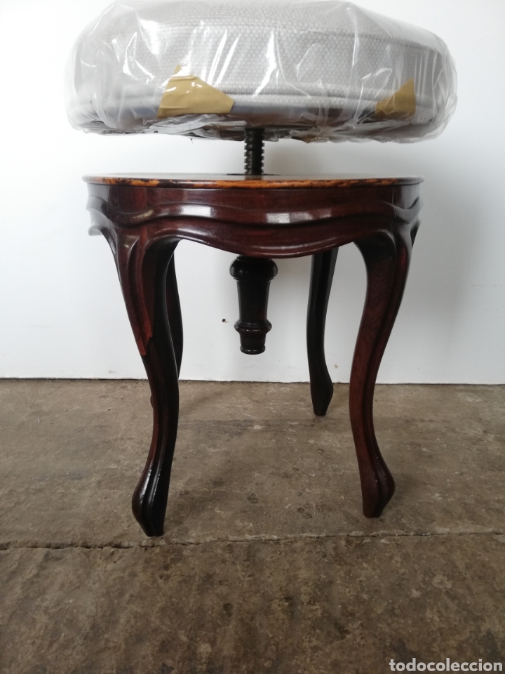 preciosa silla taburete banqueta antigua piano - Compra venta en  todocoleccion