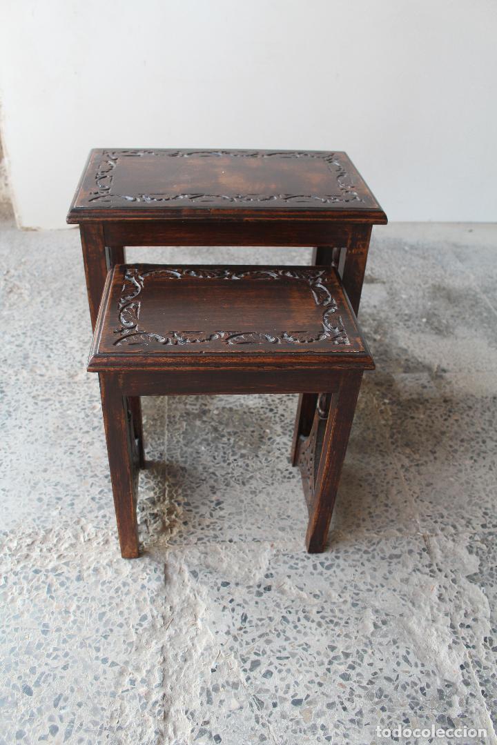 Antig&uuml;edades: set dos mesas auxiliares - Foto 5