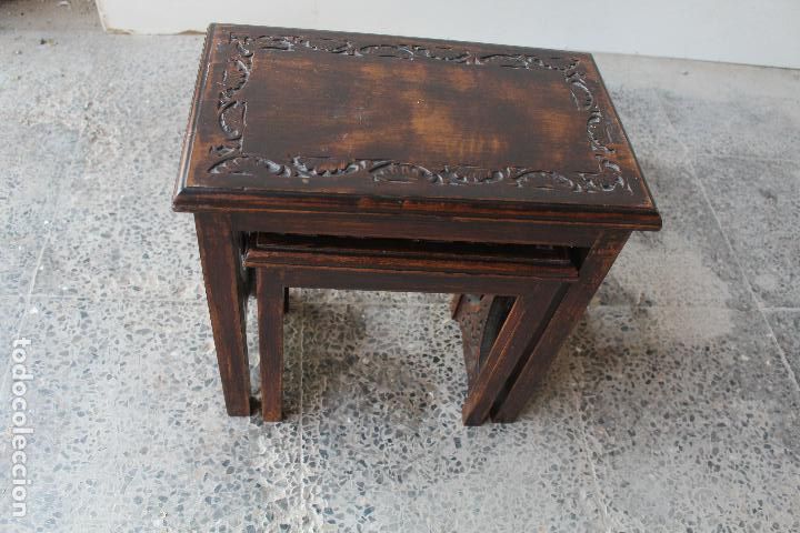 Antig&uuml;edades: set dos mesas auxiliares - Foto 7