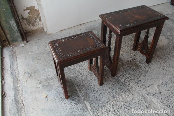 Antig&uuml;edades: set dos mesas auxiliares - Foto 9