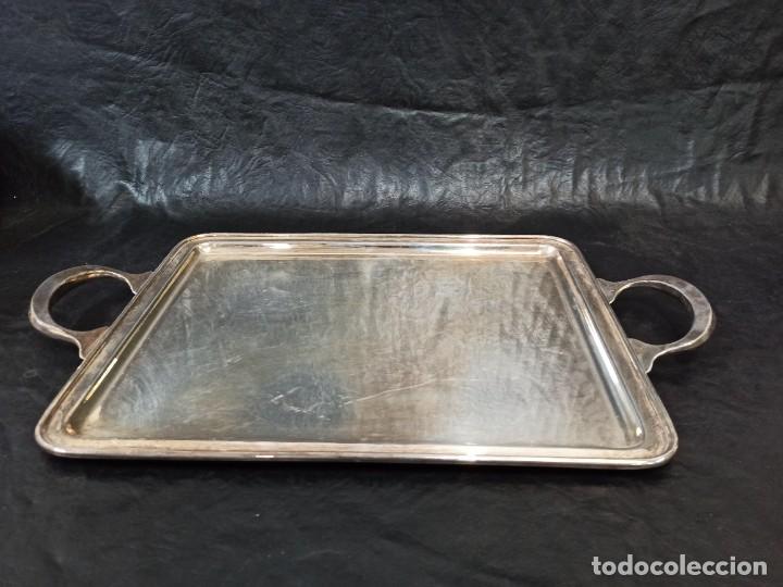 Antig&uuml;edades: Bandeja de servicio y tetera de alpaca. C3 - Foto 3