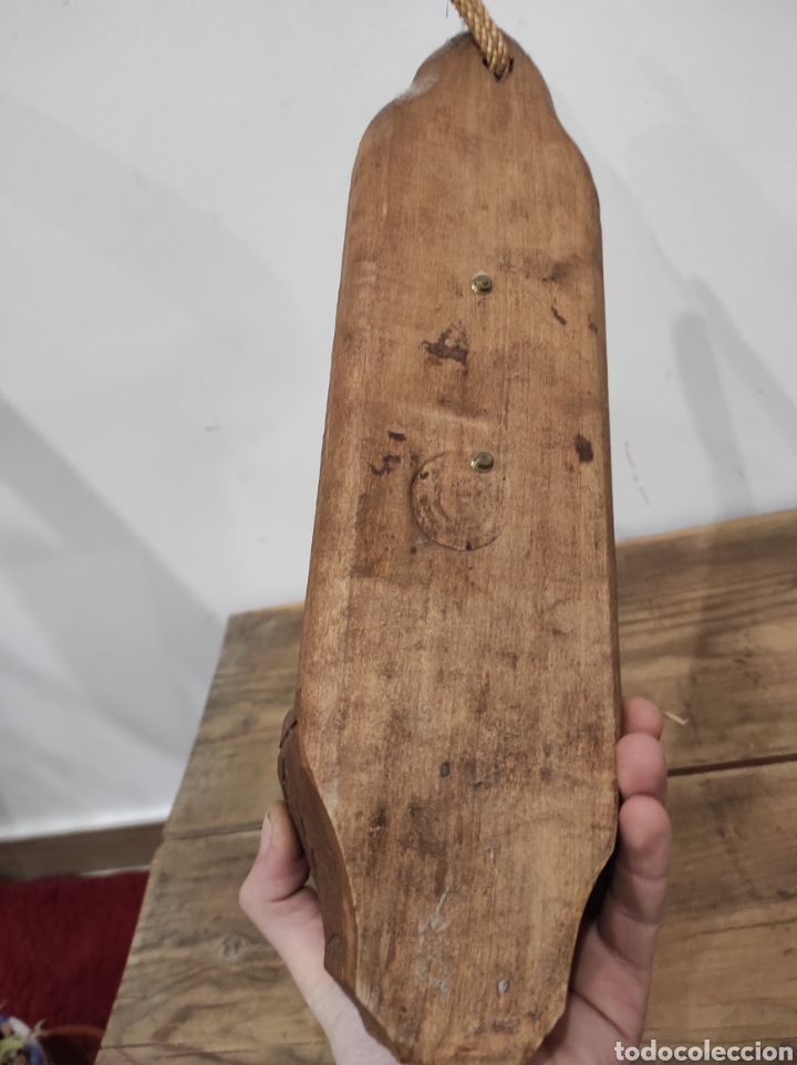 Antig&uuml;edades: Benditera con virgen y vela, 36cm - Foto 5