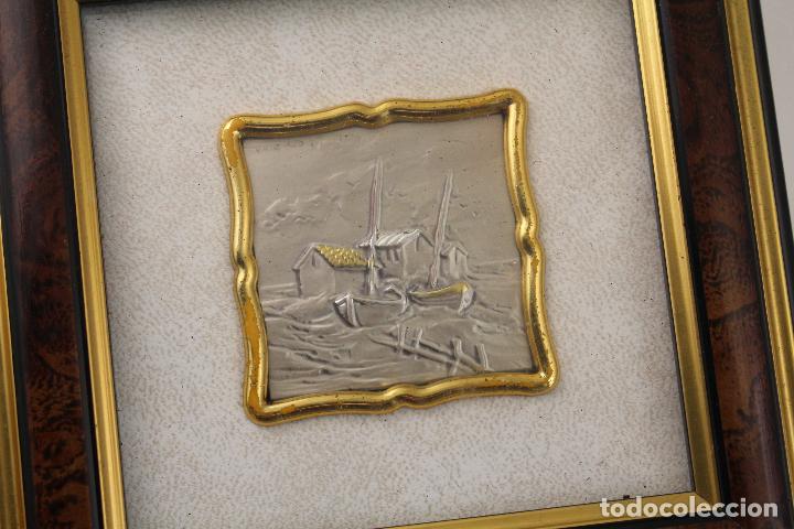 Antig&uuml;edades: CUADRO EN PLATA DE LEY - MARINA EN RELIEVE - Foto 2