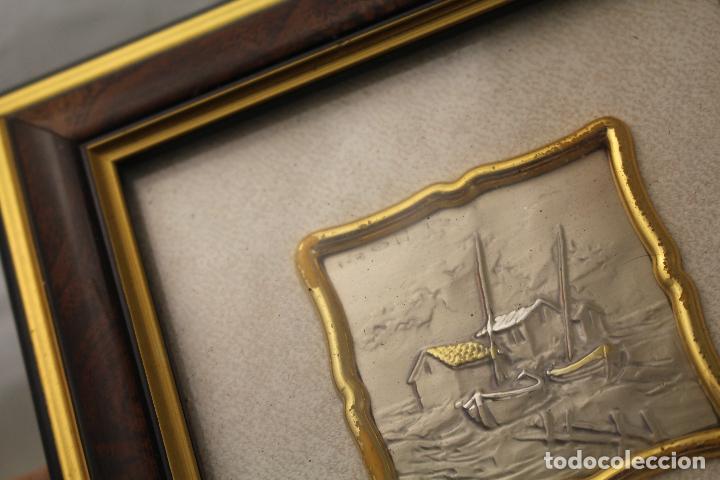 Antig&uuml;edades: CUADRO EN PLATA DE LEY - MARINA EN RELIEVE - Foto 5