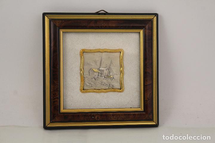 Antiques: CUADRO EN PLATA DE LEY - MARINA EN RELIEVE