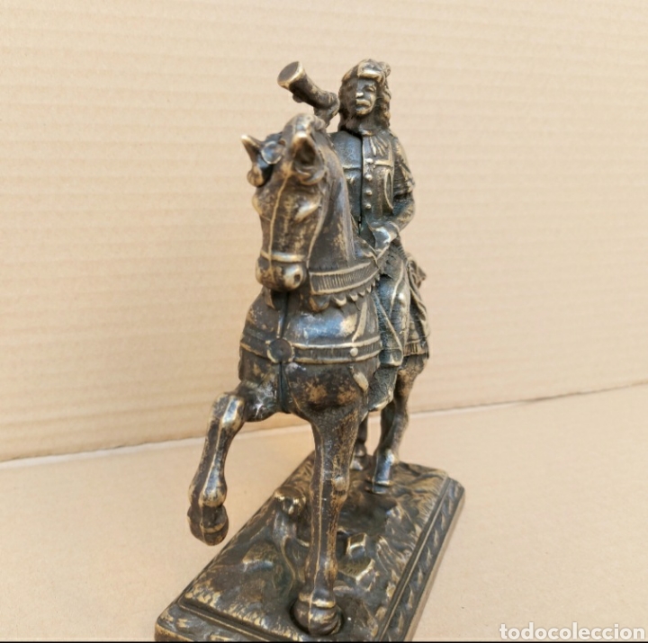 Antig&uuml;edades: FIGURA DE BRONCE CON CARTERO DE LA &Eacute;POCA A CABALLO - Foto 4