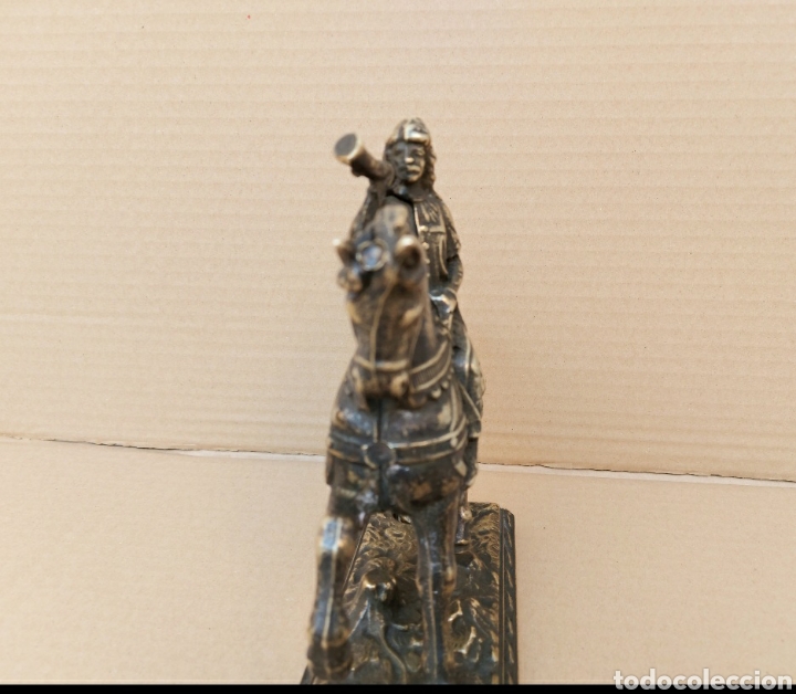 Antig&uuml;edades: FIGURA DE BRONCE CON CARTERO DE LA &Eacute;POCA A CABALLO - Foto 7