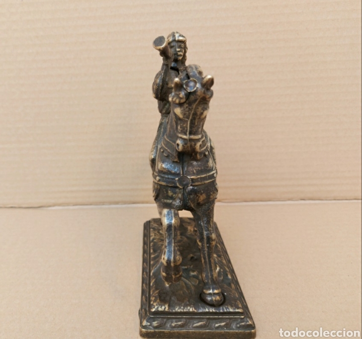 Antig&uuml;edades: FIGURA DE BRONCE CON CARTERO DE LA &Eacute;POCA A CABALLO - Foto 8