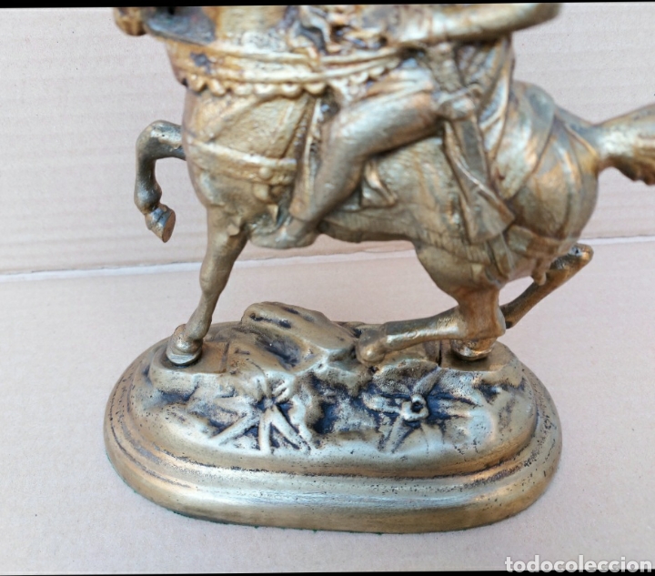 Antig&uuml;edades: FIGURA DE BRONCE CON CARTERO DE LA &Eacute;POCA A CABALLO - Foto 7