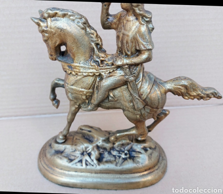 Antig&uuml;edades: FIGURA DE BRONCE CON CARTERO DE LA &Eacute;POCA A CABALLO - Foto 12