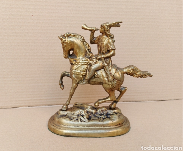 Antig&uuml;edades: FIGURA DE BRONCE CON CARTERO DE LA &Eacute;POCA A CABALLO - Foto 13