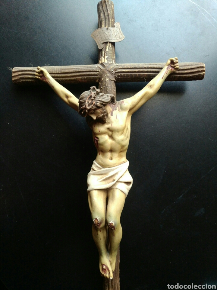 Antig&uuml;edades: Gran Crucifijo madera - Foto 2