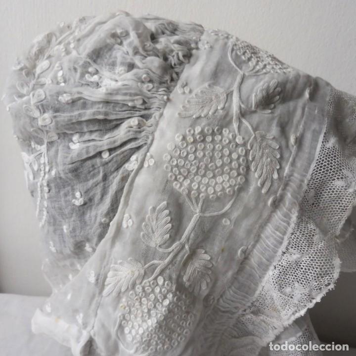 Antig&uuml;edades: ANTIGUO GORRO DE ENCAJE S. XIX - Foto 2