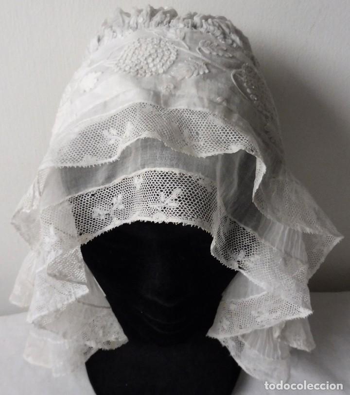 Antig&uuml;edades: ANTIGUO GORRO DE ENCAJE S. XIX - Foto 3