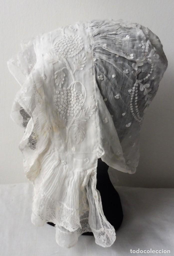 Antig&uuml;edades: ANTIGUO GORRO DE ENCAJE S. XIX - Foto 6