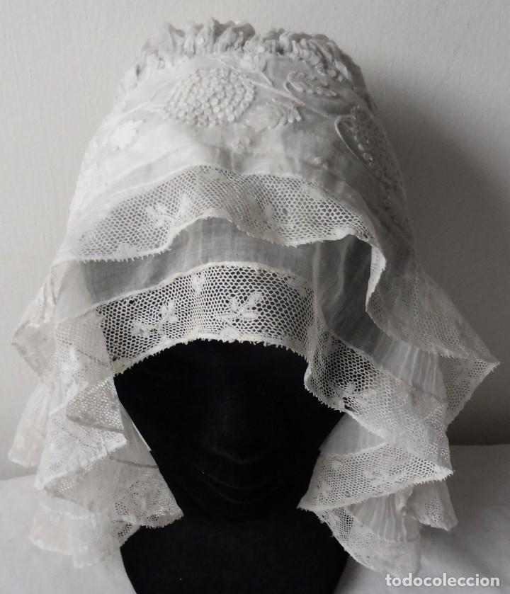Antig&uuml;edades: ANTIGUO GORRO DE ENCAJE S. XIX - Foto 8