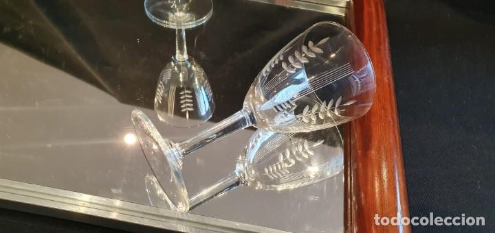 Antig&uuml;edades: 4 copas vino blanco cortadas a mano - Foto 2