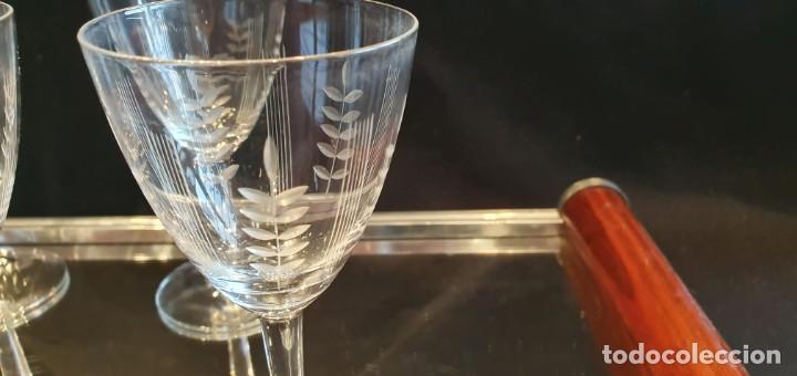 Antig&uuml;edades: 4 copas vino blanco cortadas a mano - Foto 4