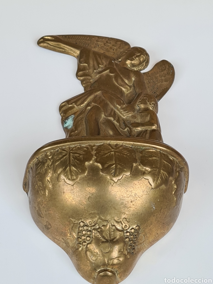 Antig&uuml;edades: Benditera de Bronce - &Aacute;ngel Ni&ntilde;o - Foto 2